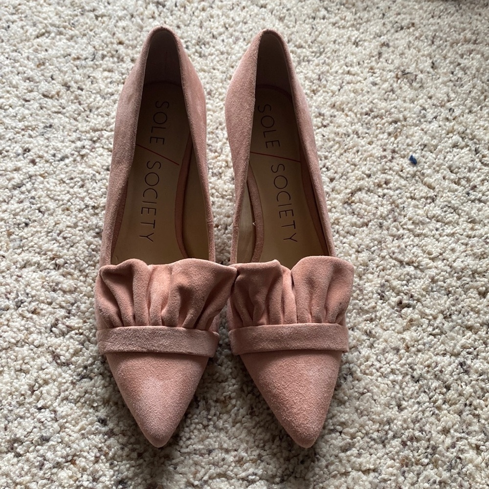 Pink suede Sole Society heels